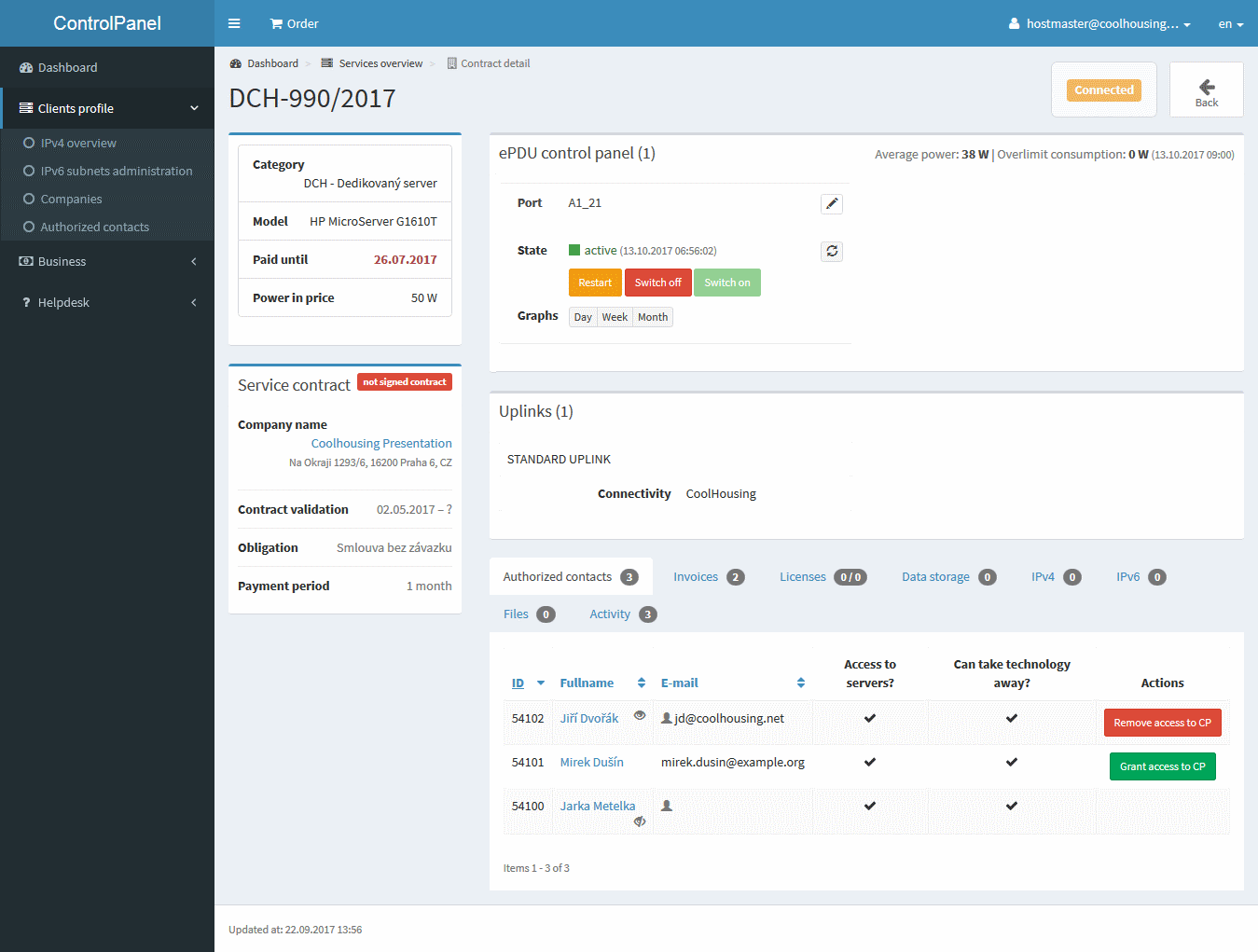 Verwaltung physischer Serverdienste